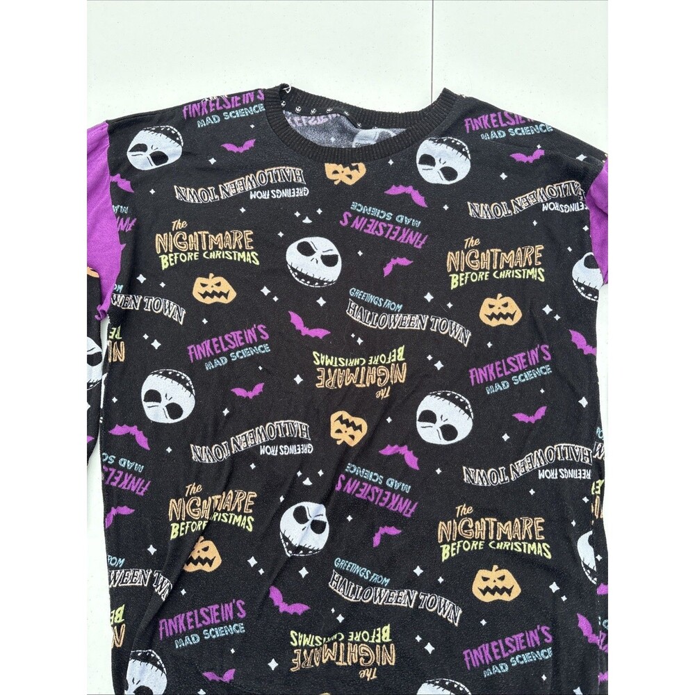 Disney Nightmare Before Christmas Sweatshirt Sleep Shirt Adult Sz M 8-10